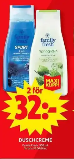 ICA Maxi FAMILY FRESH Duschcreme erbjuda