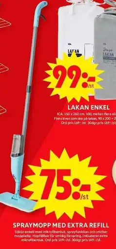 ICA Maxi Spraymopp med extra refill erbjuda