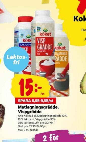 City Gross Arla Köket Vispgrädde erbjuda