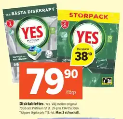 Coop Extra YES Disktabletter erbjuda