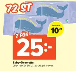 Coop Extra Babyvåtservetter erbjuda