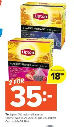 Coop Extra LIPTON Te erbjuda