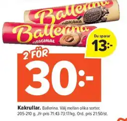 Coop Extra BALLERINA Kakrullar erbjuda