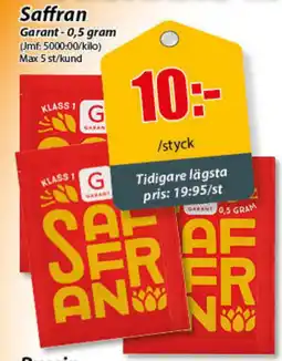 Extra Mjällby Stormarknad GARANT Saffran erbjuda