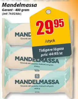 Extra Mjällby Stormarknad GARANT Mandelmassa erbjuda