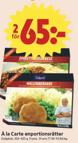 ICA Nära DAFGÅRDS À la carte enportionsrätter erbjuda