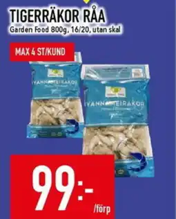 Matdax GARDEN FOOD Tigerräkor råa erbjuda