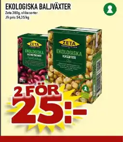 Matdax ZETA Ekologiska baljväxter erbjuda