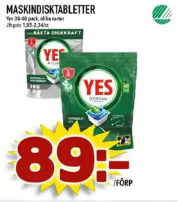 Matdax YES Maskindisktabletter erbjuda
