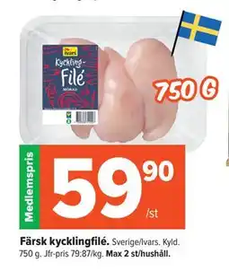 Coop Extra Färsk kycklingfilé, Medlemspris erbjuda
