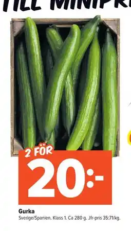 Coop Extra Gurka, SEK 20 erbjuda