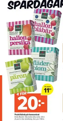 Coop Extra Frukt/bärdryck koncentrat, SEK 20 erbjuda