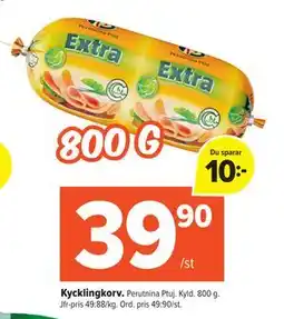 Coop Extra Kycklingkorv, SEK 39.9 erbjuda
