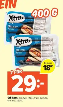 Coop Extra Grillkorv, SEK 29 erbjuda