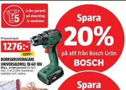 Bauhaus Spara 20% på allt från Bosch Grön erbjuda