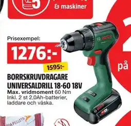 Bauhaus BORRSKRUVDRAGARE UNIVERSALDRILL 18-60 18V, SEK 1595 erbjuda