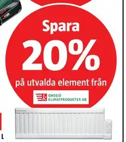 Bauhaus Spara 20% på utvalda element från GNOSJOKLIMATPRODUKTER AB erbjuda