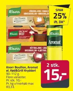 Fleggaard Knorr Bouillon, Aromat el. Kød&Grill Krydderi erbjuda