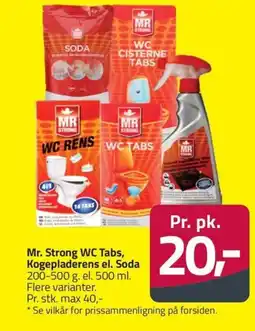 Fleggaard Mr. Strong WC Tabs, Kogepladerens el. Soda erbjuda
