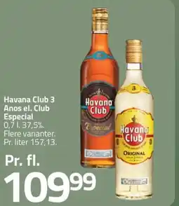 Fleggaard Havana Club 3 Anos el. Club Especial erbjuda