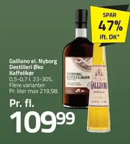 Fleggaard Galliano el. Nyborg Destilleri Øko Kaffelikør erbjuda
