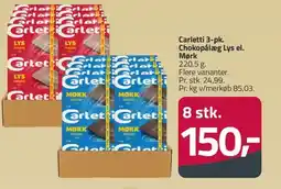 Fleggaard Carletti 3-pk. Chokopålæg Lys el. Mørk erbjuda