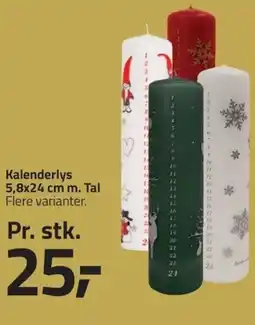 Fleggaard Kalenderlys 5,8x24 cm m. Tal erbjuda