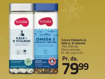 Fleggaard Futura Fiskeolie el. Kalk m. D-vitamin erbjuda