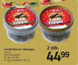 Fleggaard Carletti Rom el. Likørtoppe erbjuda