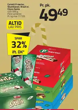 Fleggaard Carletti P-tærter, Skumbanan, Brazil el. Choco Santa erbjuda