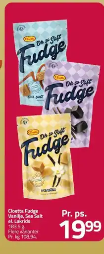 Fleggaard Cloetta Fudge Vanilje, Sea Salt el. Lakrids erbjuda