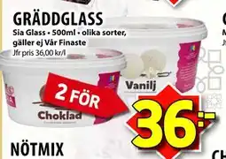 Matvärlden Tensta GRÄDDGLASS, SEK 36 erbjuda
