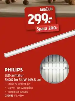 Jula LED-armatur 5400 lm 54 W 149,8 cm, Medlemspris erbjuda