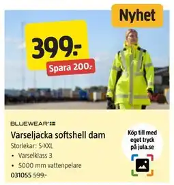 Jula Varseljacka softshell dam, SEK 399 erbjuda