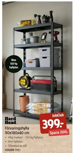 Jula Förvaringshylla 90x180x40 cm, Medlemspris erbjuda