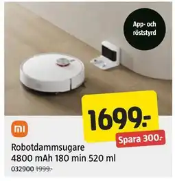 Jula Robotdammsugare 4800 mAh 180 min 520 ml, SEK 1699 erbjuda
