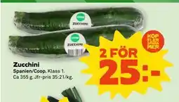 Stora Coop Zucchini, SEK 25 erbjuda