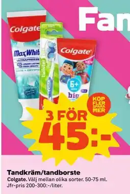 Stora Coop Tandkräm/tandborste, SEK 45 erbjuda