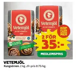 Coop VETEMJÖL, Medlemspris erbjuda