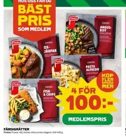 Coop FÄRDIGRÄTTER, Medlemspris erbjuda