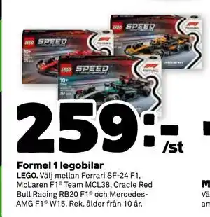 Stora Coop Formel 1 legobilar, SEK 259 erbjuda