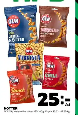 Coop NÖTTER, SEK 25 erbjuda