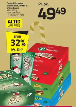 Fleggaard Carletti P-tærter, Skumbanan, Brazil el. Choco Santa erbjuda