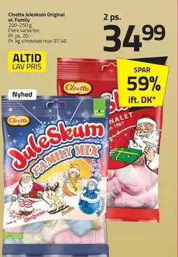 Fleggaard Cloetta Juleskum Original el. Family erbjuda