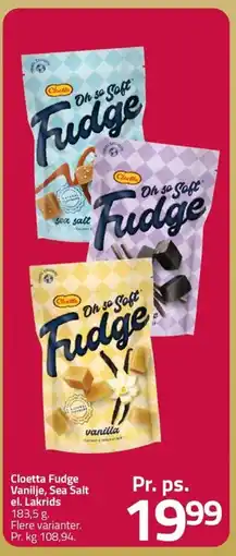 Fleggaard Cloetta Fudge Vanilje, Sea Salt el. Lakrids erbjuda