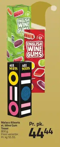 Fleggaard Malaco Allsorts el. Wine Gum Tower erbjuda