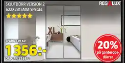 Bauhaus Skjutdörr version 2 622x2315mm spegel erbjuda