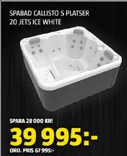 Bauhaus Spabad Callisto 5 platser 20 jets ice white erbjuda