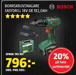 Bauhaus BOSCH Borrskruvdragare easydrill 18V-38 1X2,0AH erbjuda