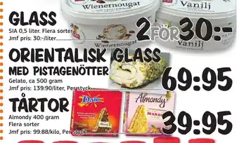 Glass/ Orientalisk Glass/Tärtor